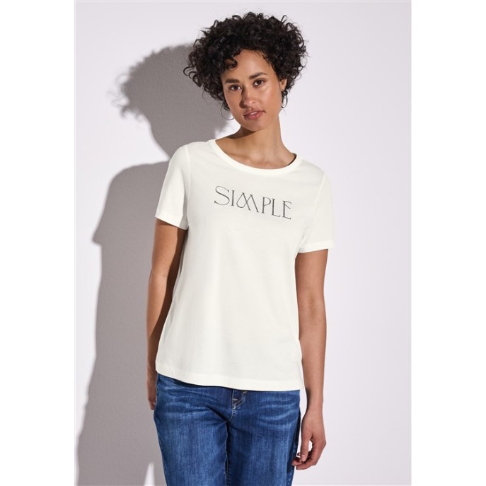 S Street One shirt SIMPLE print ecru